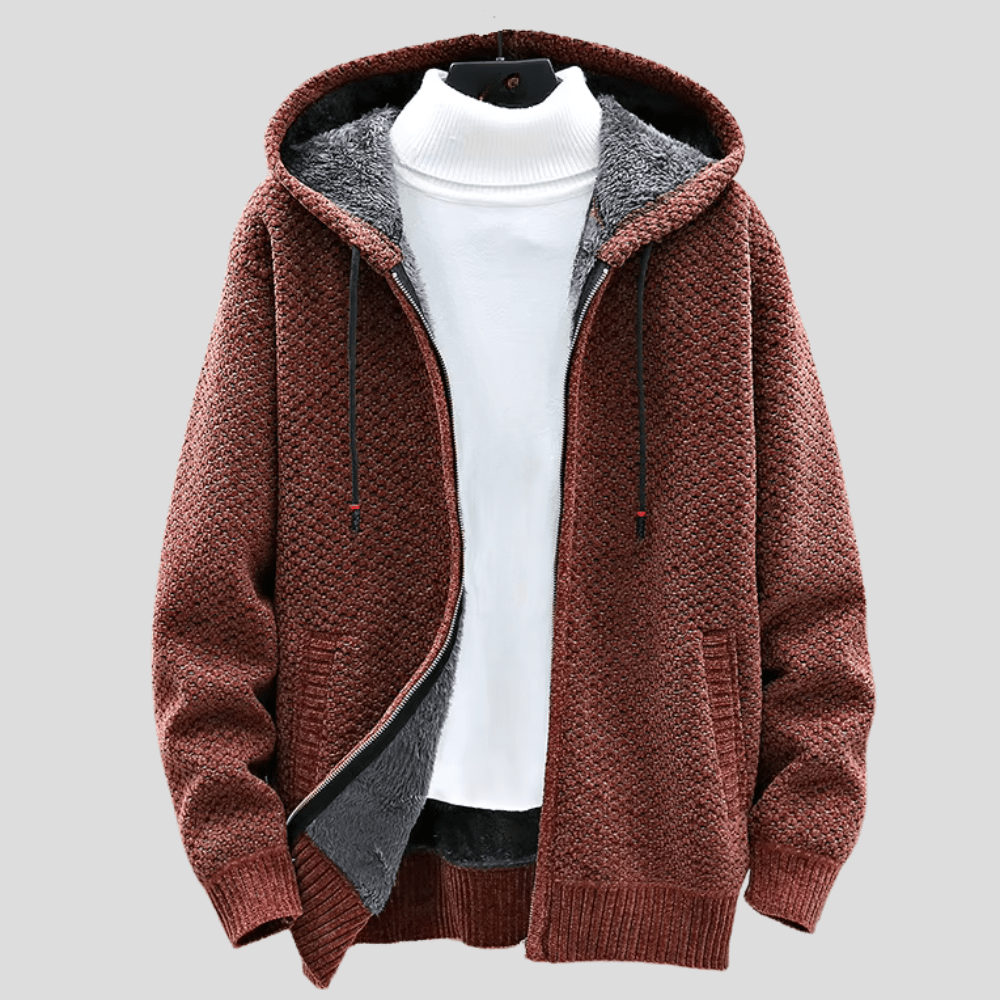 Henrik™ – Hoodie in maglia con fodera in pile