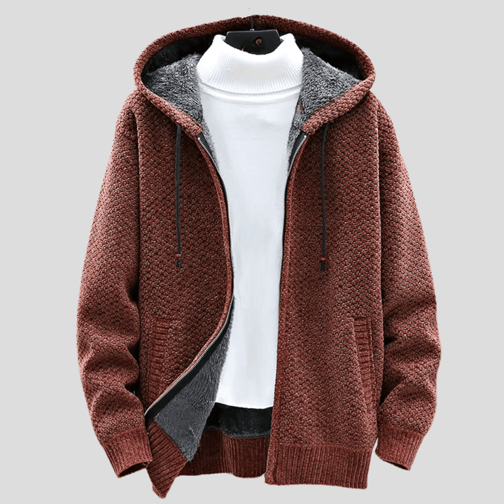 Henrik™ – Hoodie in maglia con fodera in pile