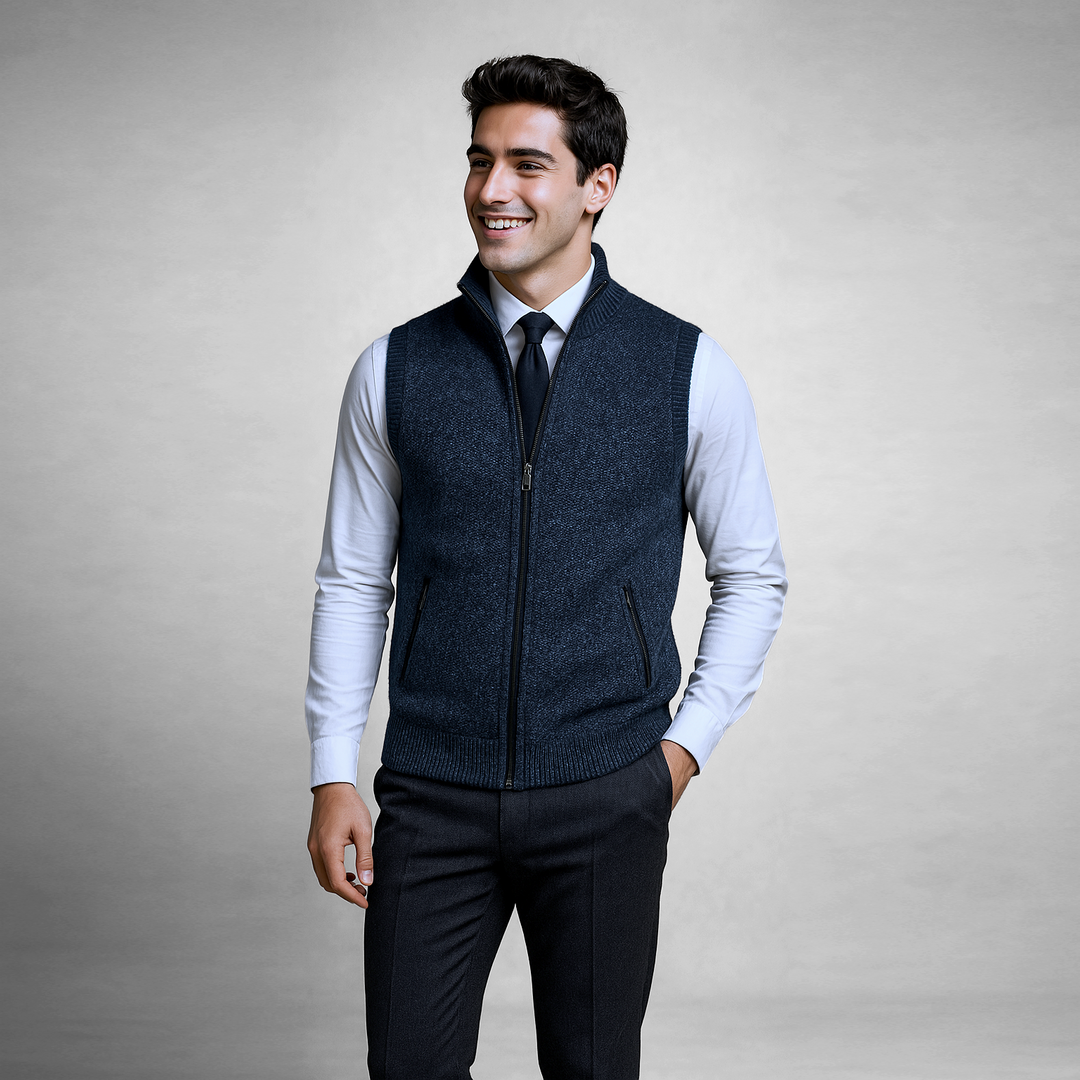 Marceli™ – Gilet senza maniche con zip in maglia premium